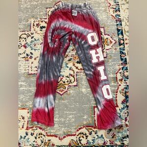 Ohio Women’s Tie-Dye Sweatpants - Red and Gray